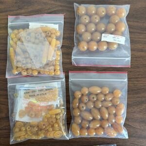 Lot of Mix Semi Precious Beads For Jewelry Making and Crafting Amber Made In USA